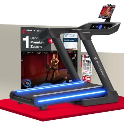 Sportstech sTread Pro: Klappbares Laufband, 20 km/h, 15% Steigung, mit App