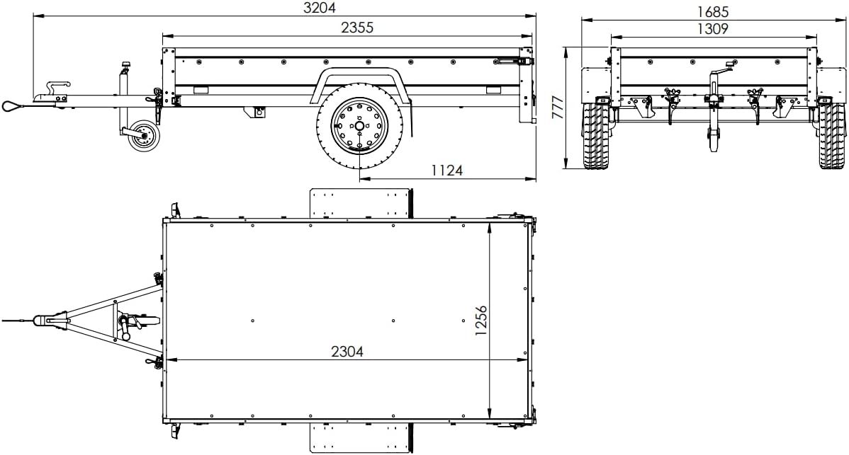 Unitrailer Tilting Hanger 230 with High Tarpaulin and Jockey Wheel