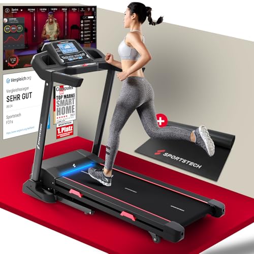 Sportstech F31s: Profi-Laufband, 4,5 PS, 16 km/h, Bluetooth & App