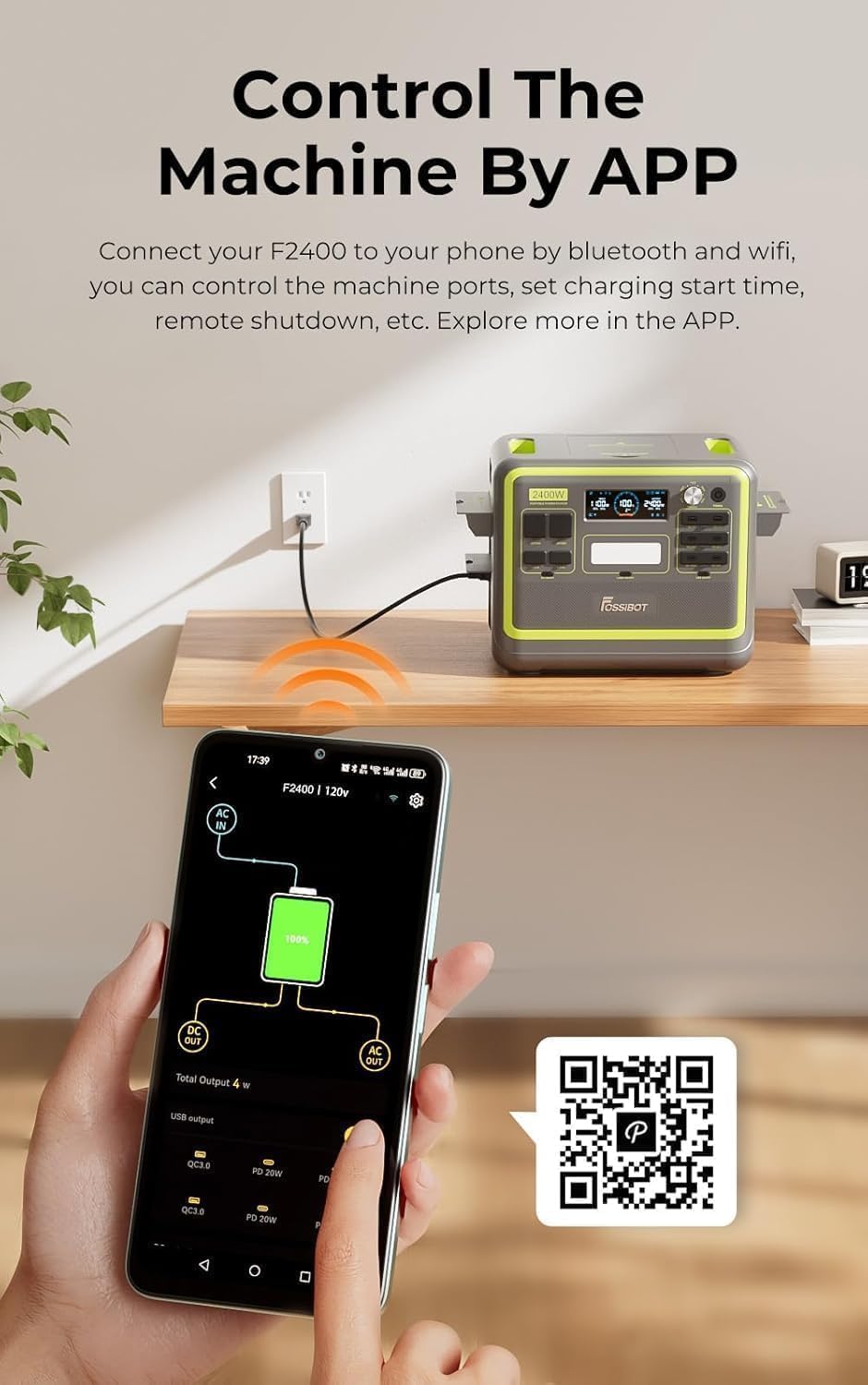 FOSSIBOT F2400 Solargenerator 2048Wh, 2400W (4800W Peak), AC-Ausgänge