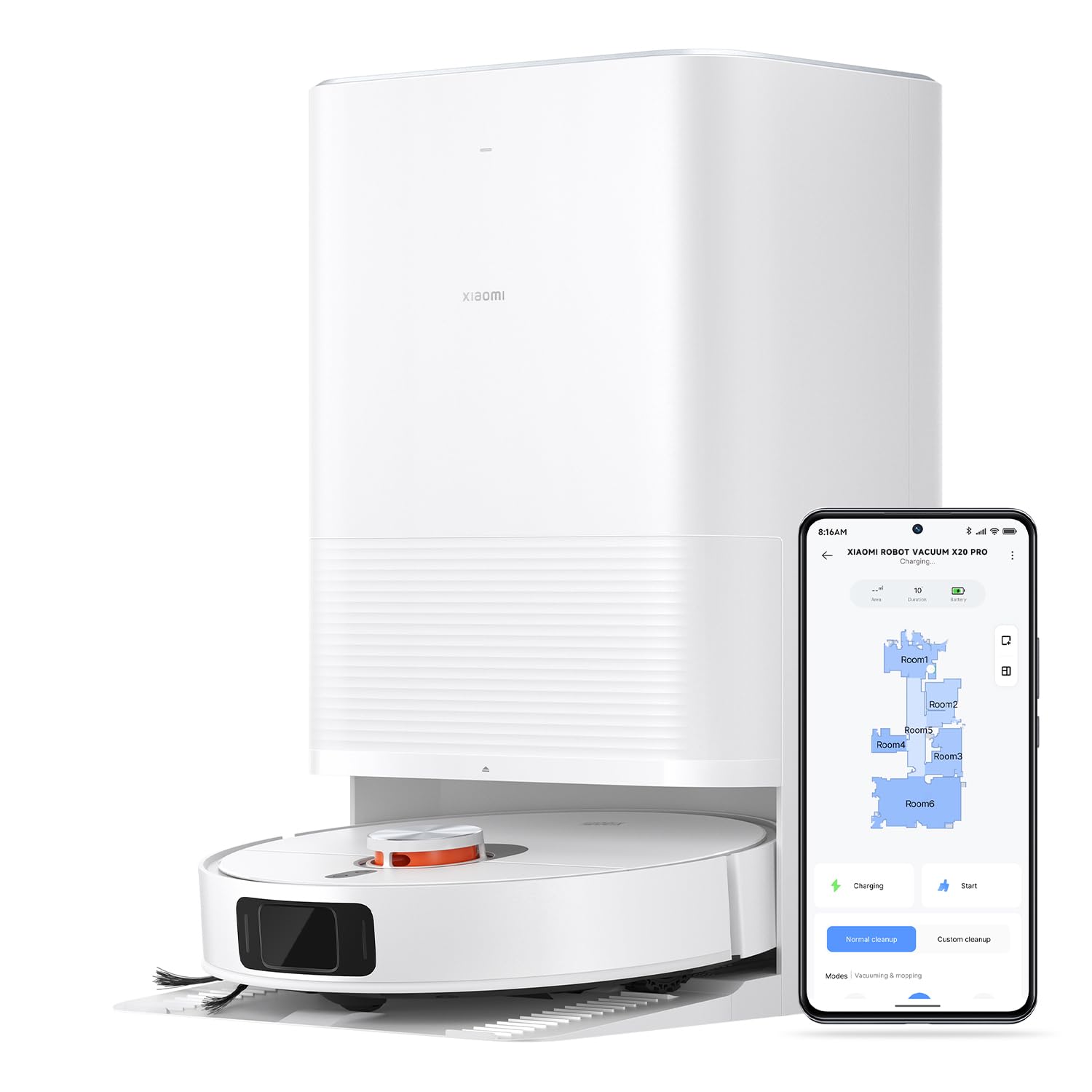 Xiaomi X20 Max, 8,000Pa, Dual Mop, Heißwasser, 75 Tage Staub, 5200mAh