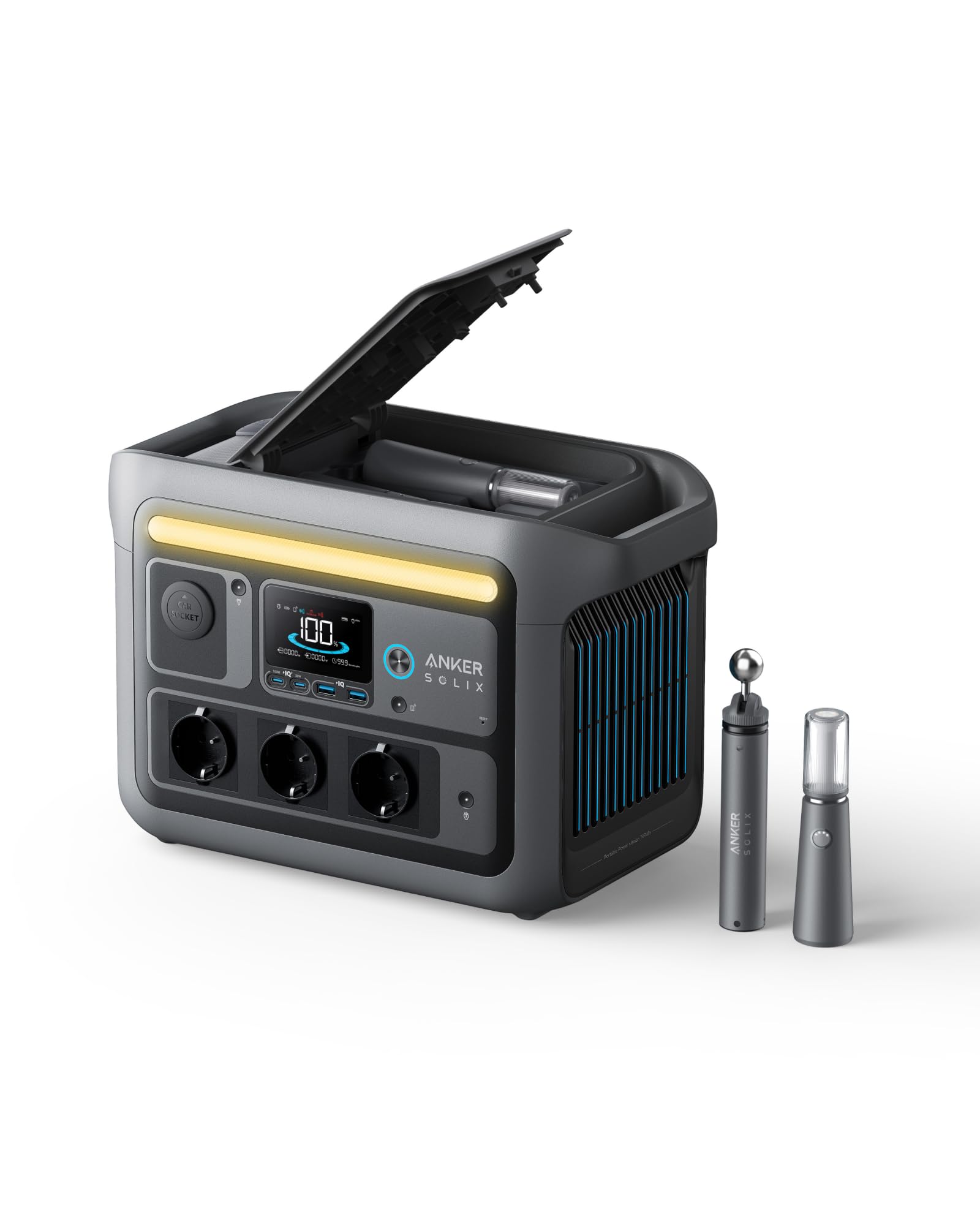 Anker SOLIX C800 Plus Powerstation 768Wh, 1200W (1600W Peak), mit 100W Solarpanel