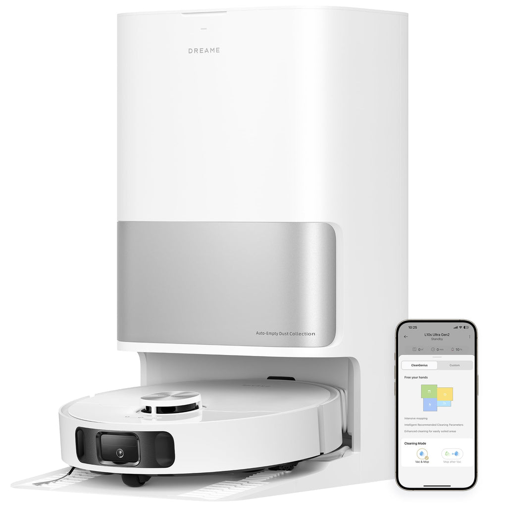 Dreame L10s Pro Ultra Heat, 7,000Pa, Heißwasser-Mopp, Teppicherkennung, Doppel-Mopp, Selbstreinigung
