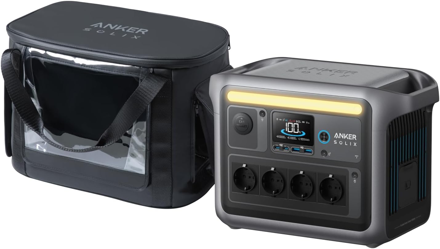 Anker SOLIX C1000 Powerstation 1056Wh, 1800W, mit Tasche & 4 AC-Steckdosen