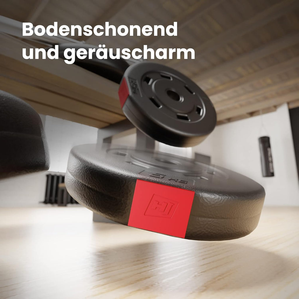 Klappbare Hantelbank mit Gewichten, Curlpult, Butterfly und Beincurler.