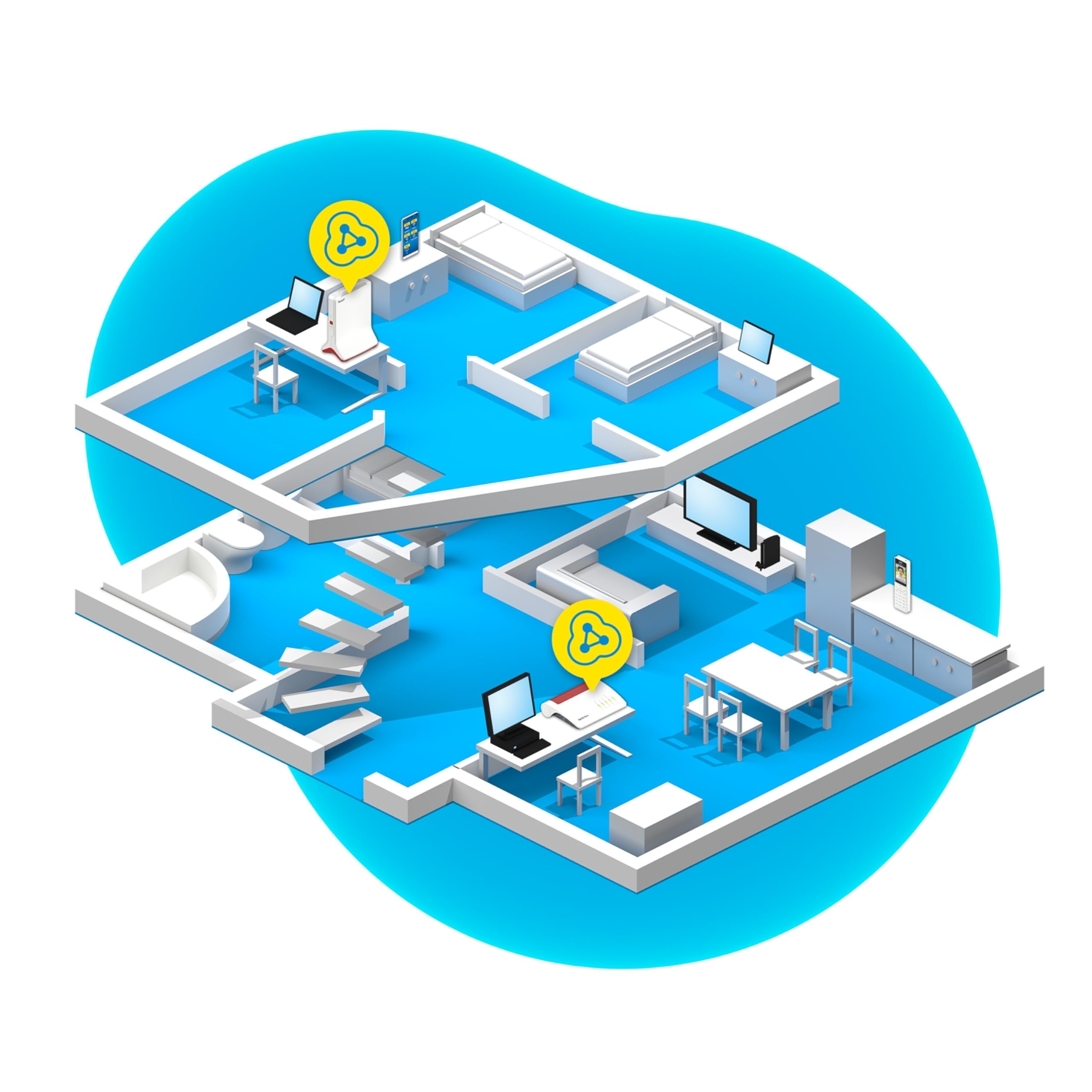 FRITZ!Repeater 6000 – Wi-Fi 6 Tri-Band Repeater mit bis zu 6.000 MBit/s & 2.5-LAN