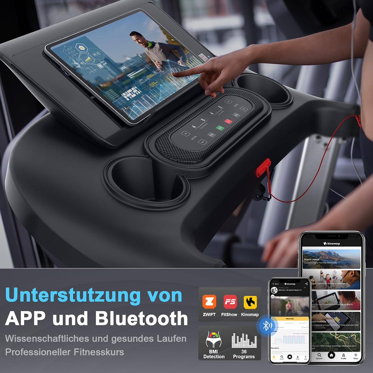 Kitopa Laufband: Hochgeschwindig, 7 PS, große Lauffläche, klappbar