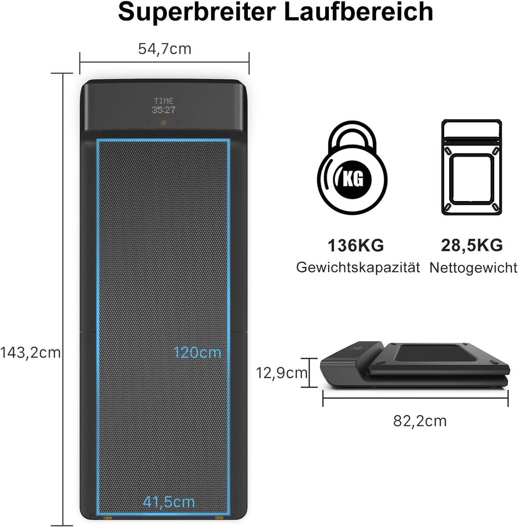 Kingsmith Klappbares Laufband: Für Büro & Zuhause mit LED‑Display & App