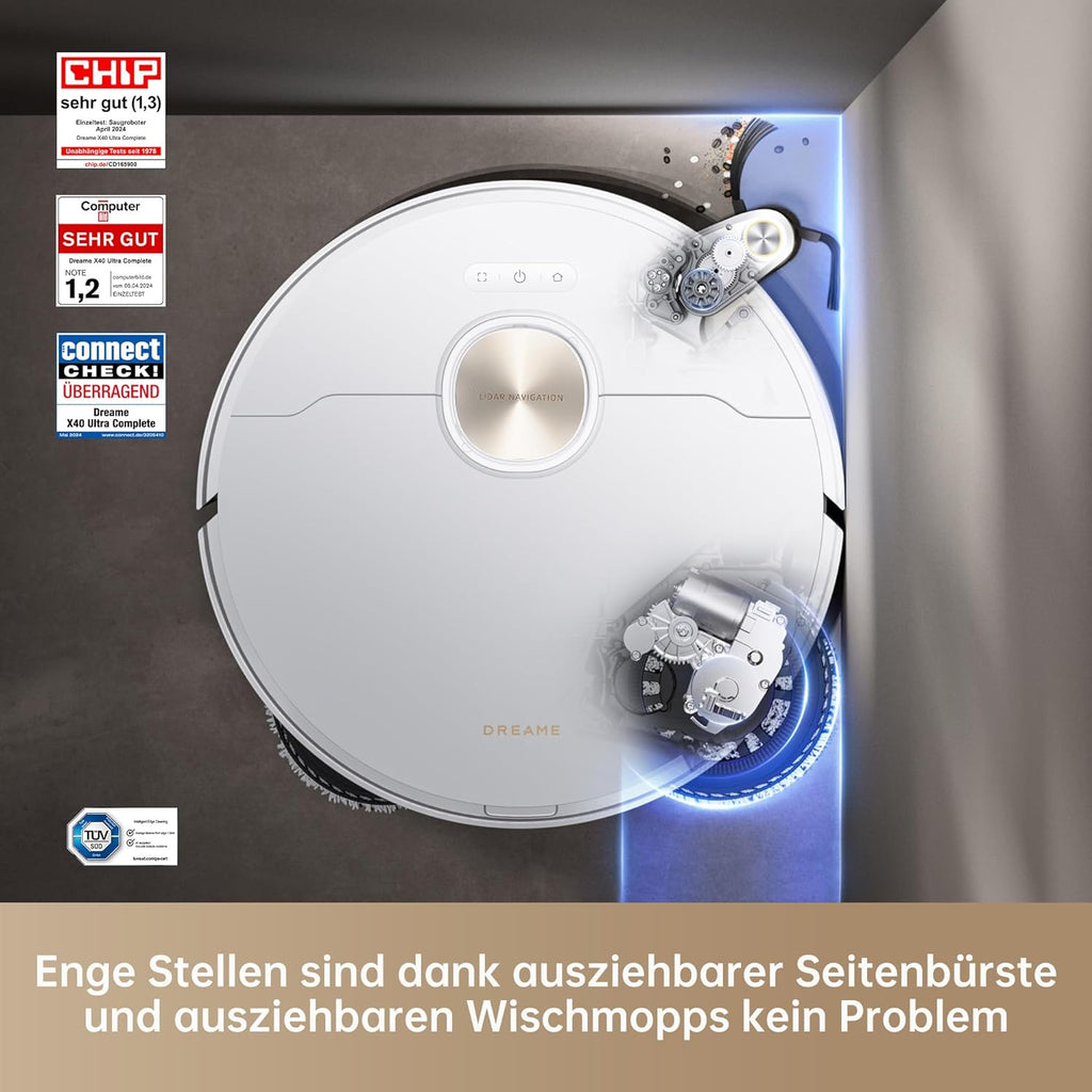 Dreame X40 Ultra Robot Vacuum with Mop, 12,000Pa, Self-Cleaning & Auto Empty