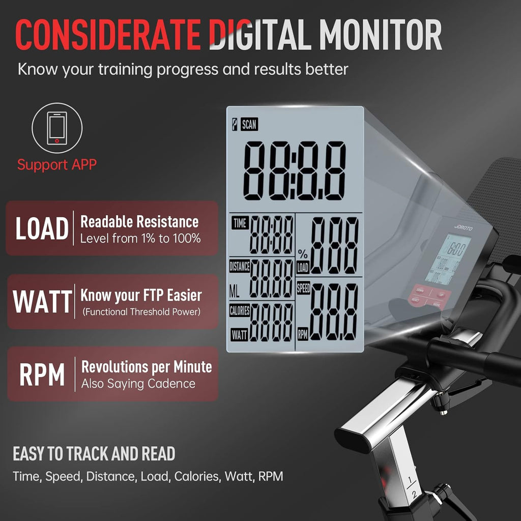 JOROTO X2: Leises Heimtrainer-Ergometer mit LCD-Monitor