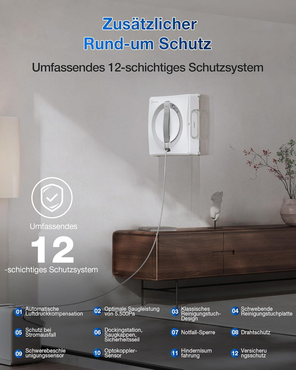 ECOVACS WINBOT W2 PRO Omni Intelligenter Fensterputzroboter mit 6-in-1 Station, Sprühdüsen
