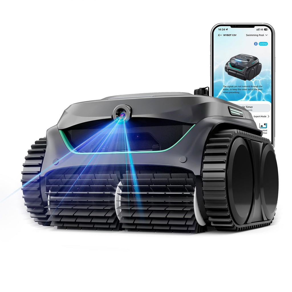 WYBOT C2 Vision AI Kabelloser Poolroboter, Akku, Boden & Wand, Zweischicht-Filter, starke Absaugung, bis 180㎡