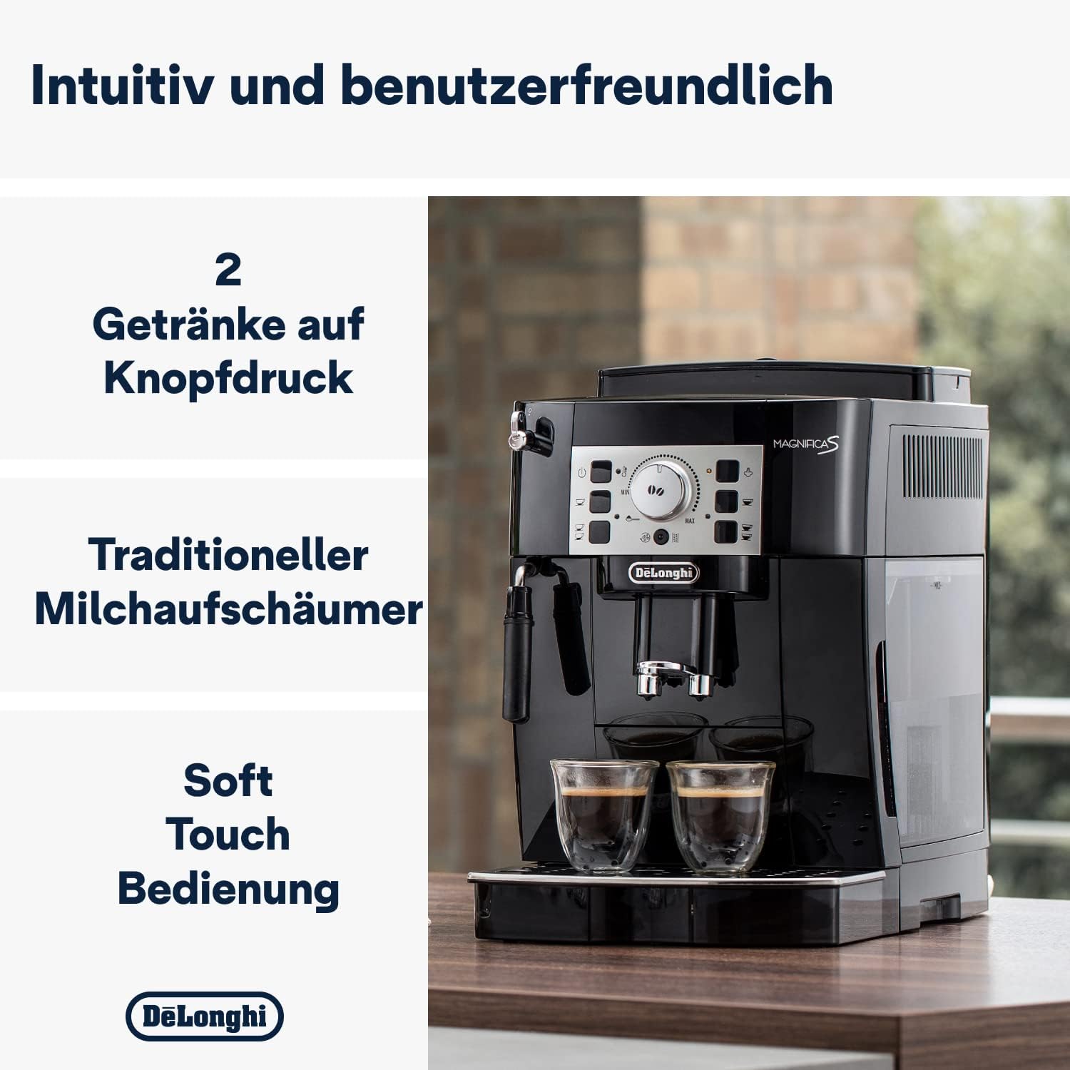 De'Longhi Magnifica S ECAM 22.110.B: Voller Kaffeegenuss auf Knopfdruck mit Milchschaum-Düse