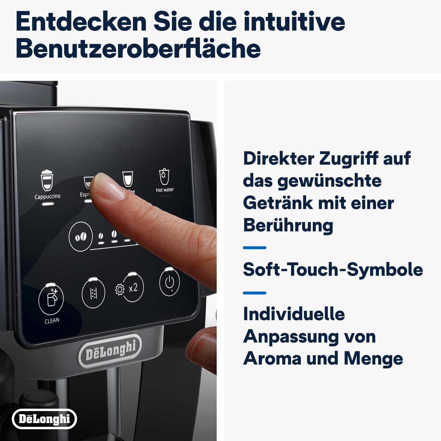 De'Longhi Magnifica Start ECAM222.60.BG Kaffeevollautomat, LatteCrema Milchsystem, Soft-Touch Bedienfeld, x2-Funktion