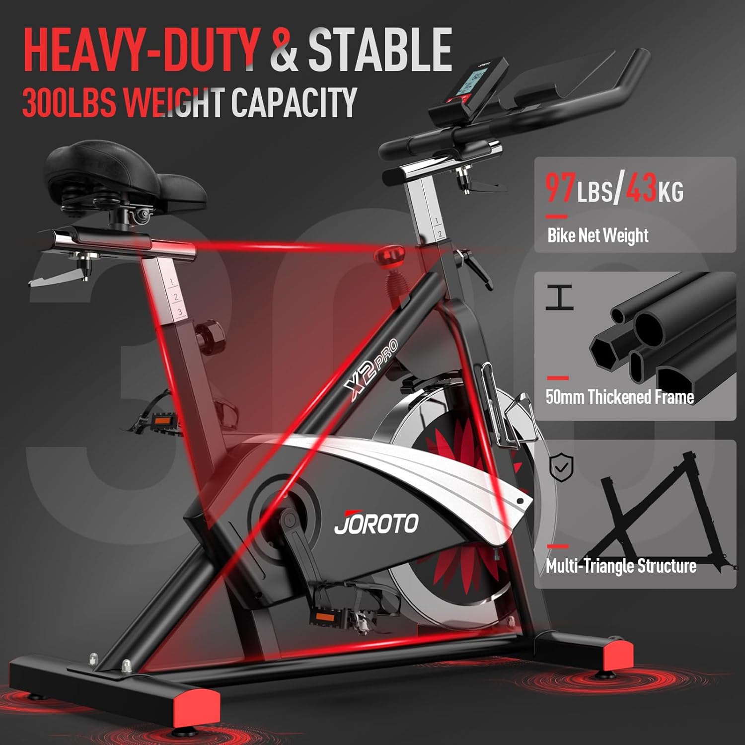 JOROTO X2: Leises Heimtrainer-Ergometer mit LCD-Monitor