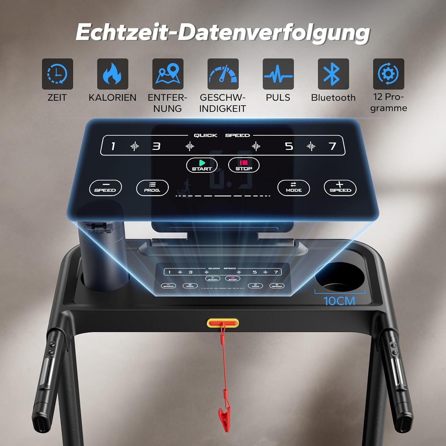 MERACH Klappbares Laufband: 2,5 PS, Steigung, 0,8–12 km/h für Zuhause