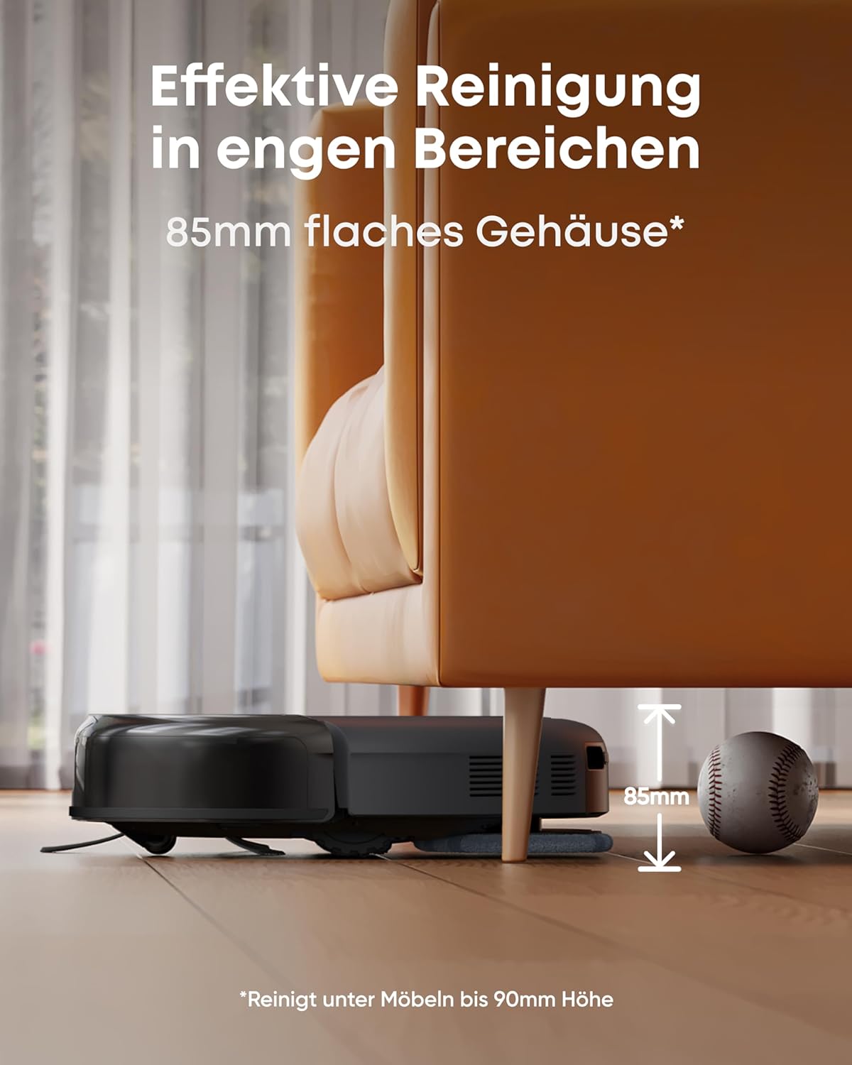Eufy Omni C20, 7.000Pa, All-in-One-Station, Auto-Entleerung & -Reinigung, 8,5 cm, mit Wischfunktion