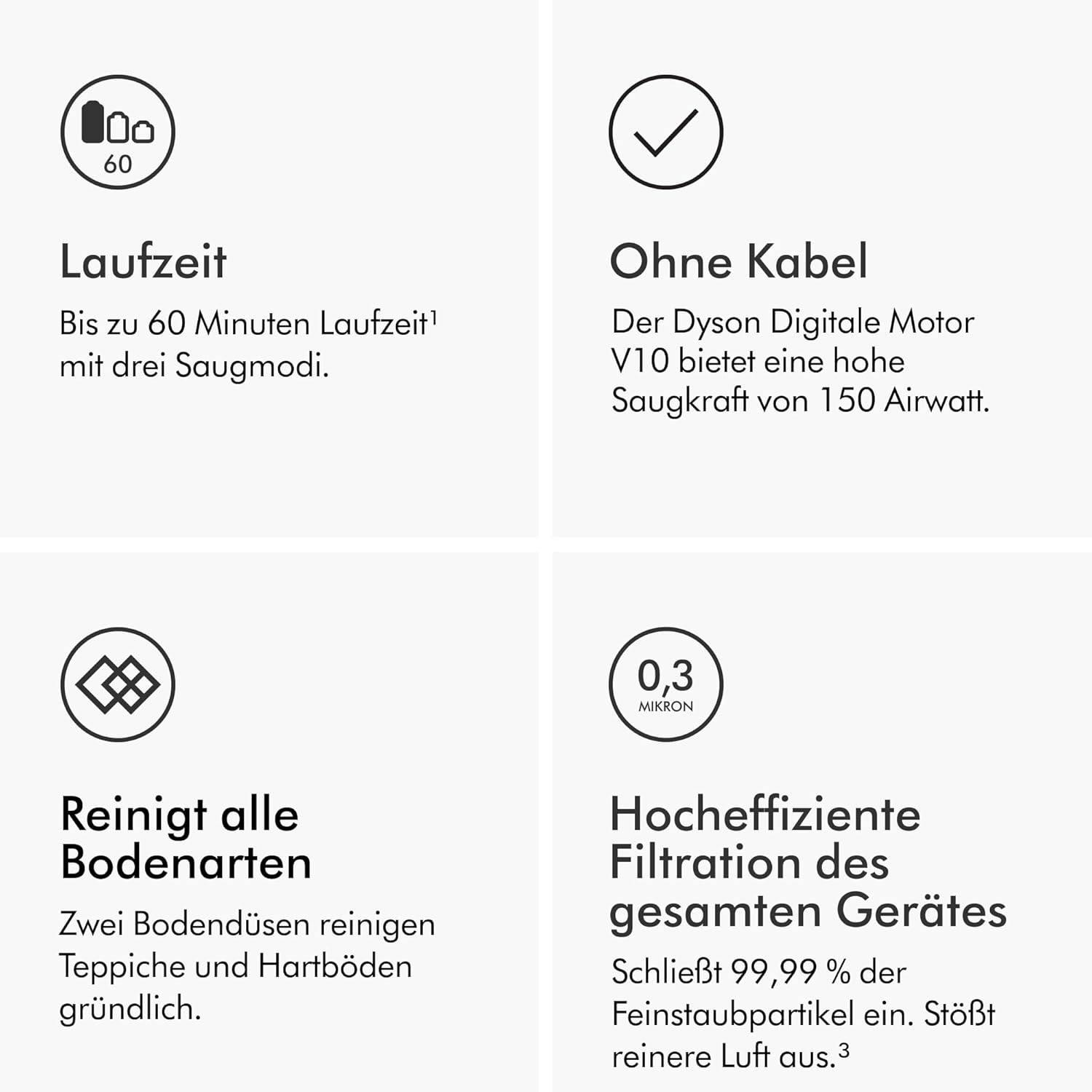 Dyson V10 Absolute Kabelloser Staubsauger: Leistungsstark, Vielseitig, Haar-Entwirrend, für Jedes Zuhause