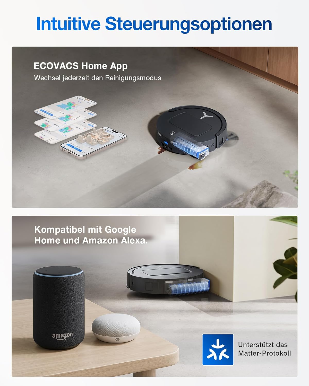 ECOVACS T80 Omni, 18,000Pa, OZMO Mop, Selbstreinigung, ZeroTangle 3.0, 40-75°C Wäsche