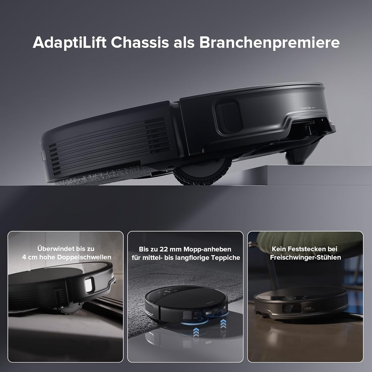 roborock Saros 10R Saugroboter mit Wischfunktion, ultraflach, StarSight 2.0, Zero-Tangle, Multifunktions-Dock
