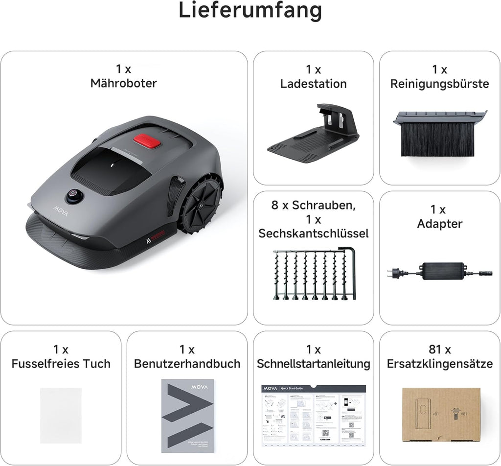 MOVA 600 Mähroboter 600 m², 3D-LiDAR & App-Steuerung