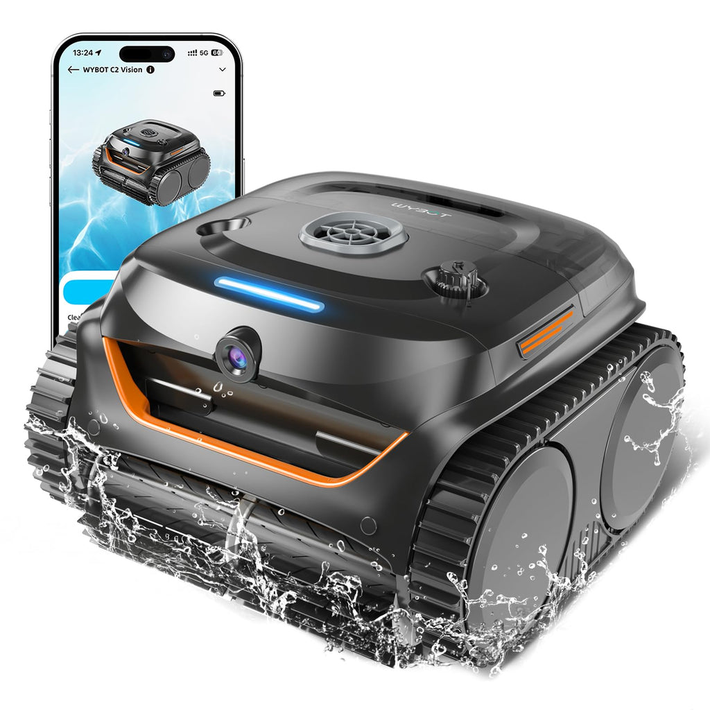 WYBOT C2 Vision AI Kabelloser Poolroboter, Akku, Boden & Wand, Zweischicht-Filter, starke Absaugung, bis 180㎡