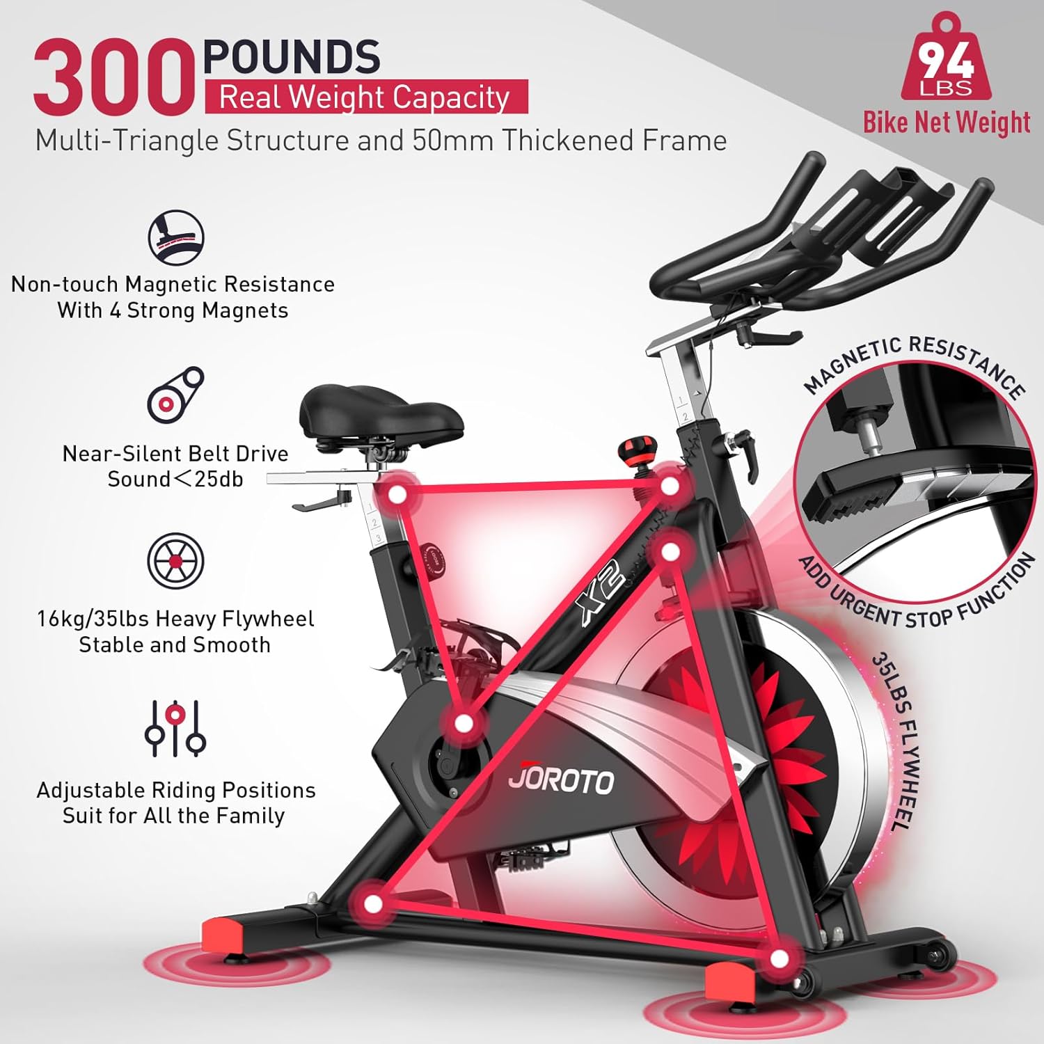JOROTO X2 Pro: Heimtrainer mit Magnetwiderstand & LCD-Monitor