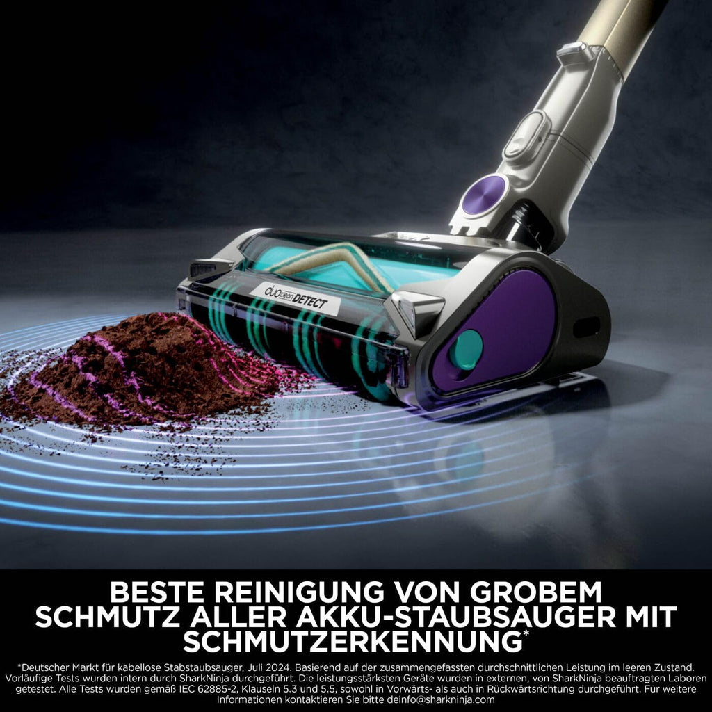 Shark PowerDetect Akku-Staubsauger: Auto-Entleerung, DuoClean Detect, Anti-Hair Wrap, Geruchsschutz, Grau