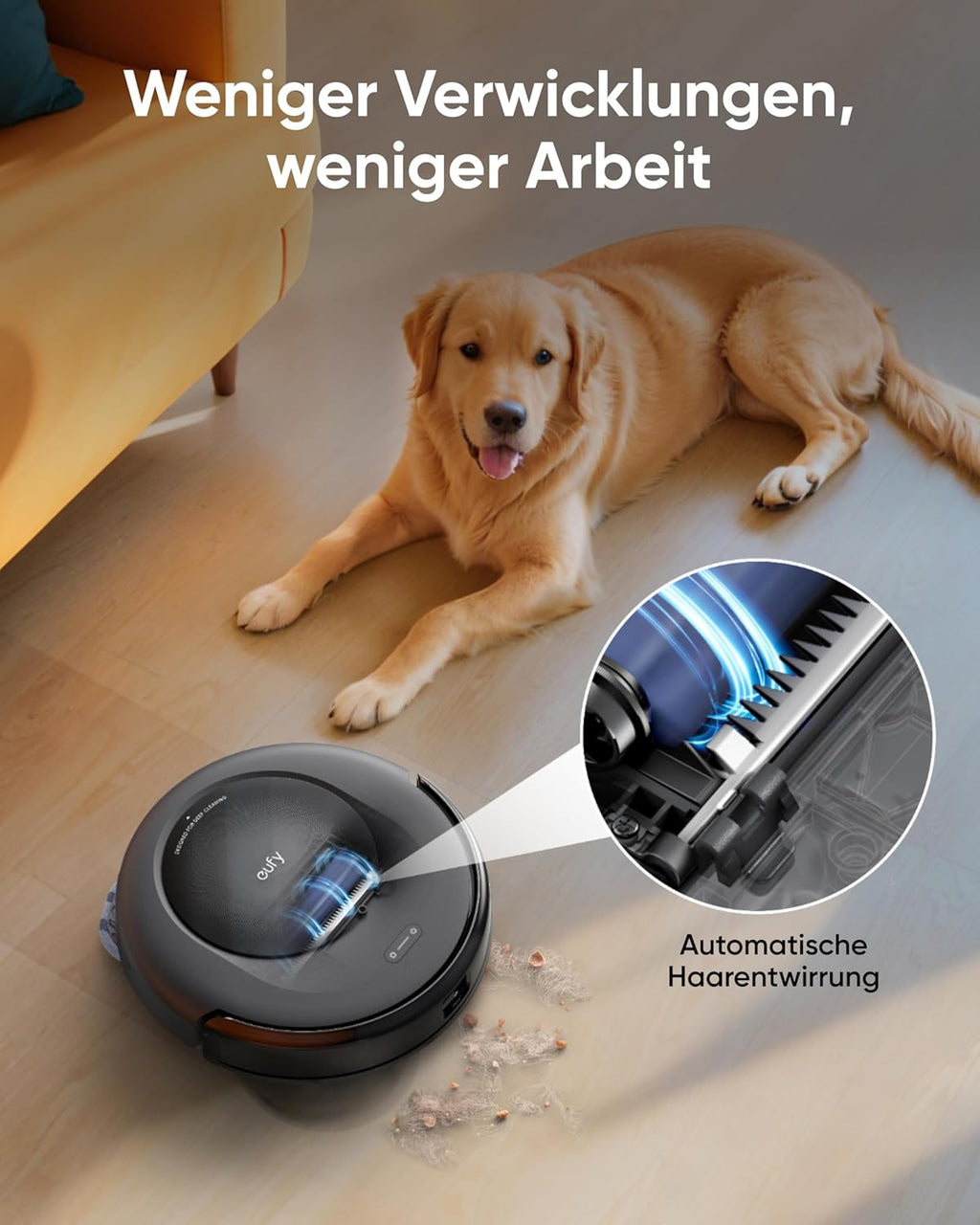 Eufy Omni C20, 7.000Pa, All-in-One-Station, Auto-Entleerung & -Reinigung, 8,5 cm, mit Wischfunktion