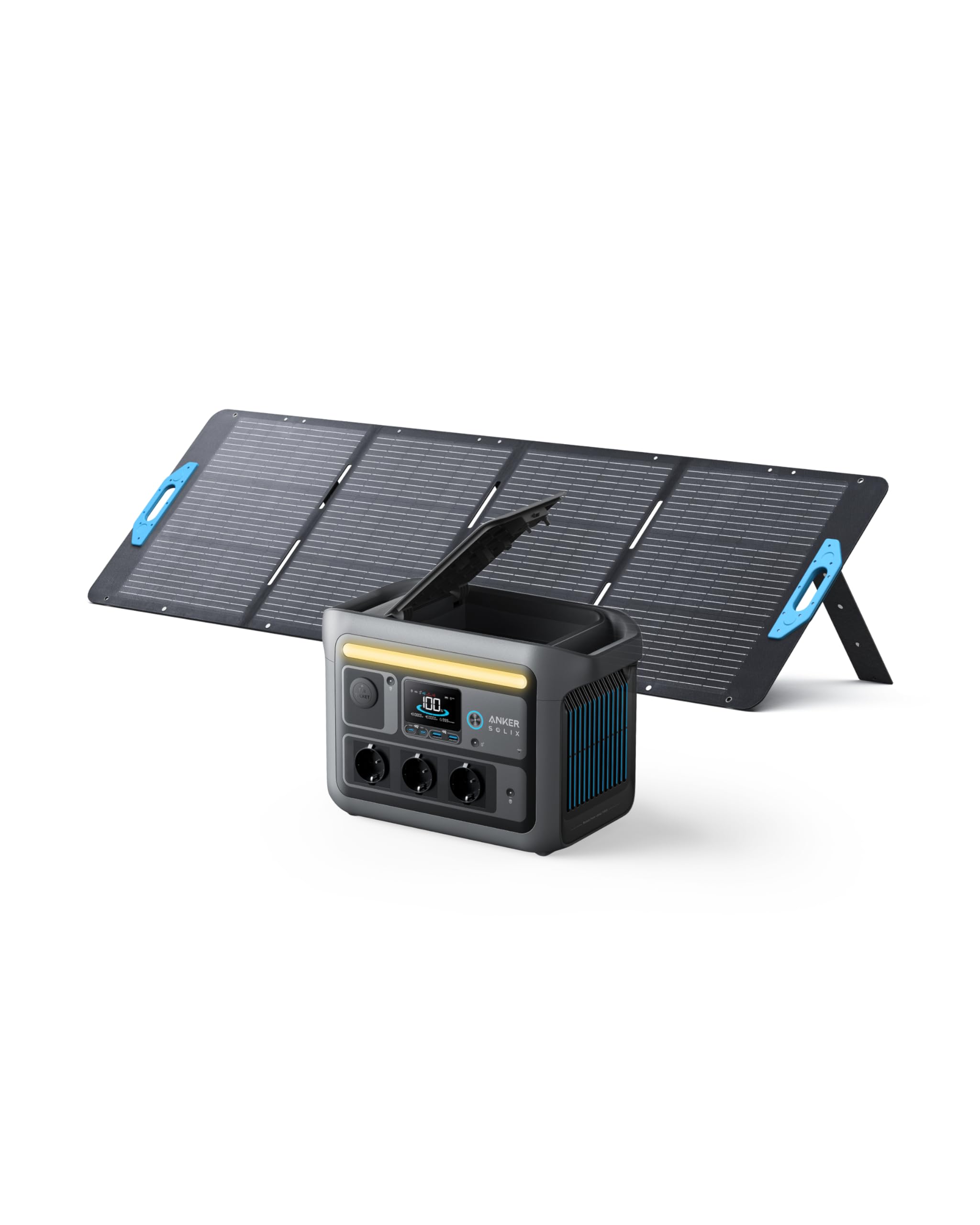 Anker SOLIX C800 Plus Powerstation 768Wh, 1200W (1600W Peak), mit 100W Solarpanel
