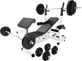 Gorilla Sports Hantelbank mit Gewichten, 170 cm Stange und Hantelset