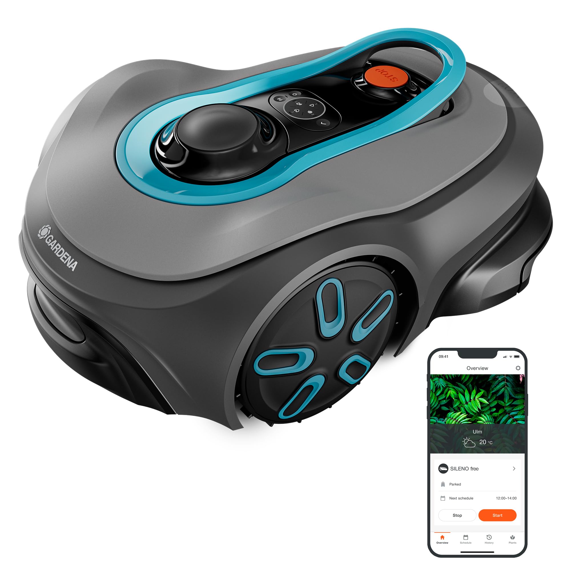 Gardena SILENO Free 1100 m² kabelloser Mähroboter, App & LONA