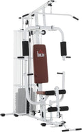 HOMCOM Multistation: Kraftstation mit Latzug, Butterfly & 45 kg Gewichten