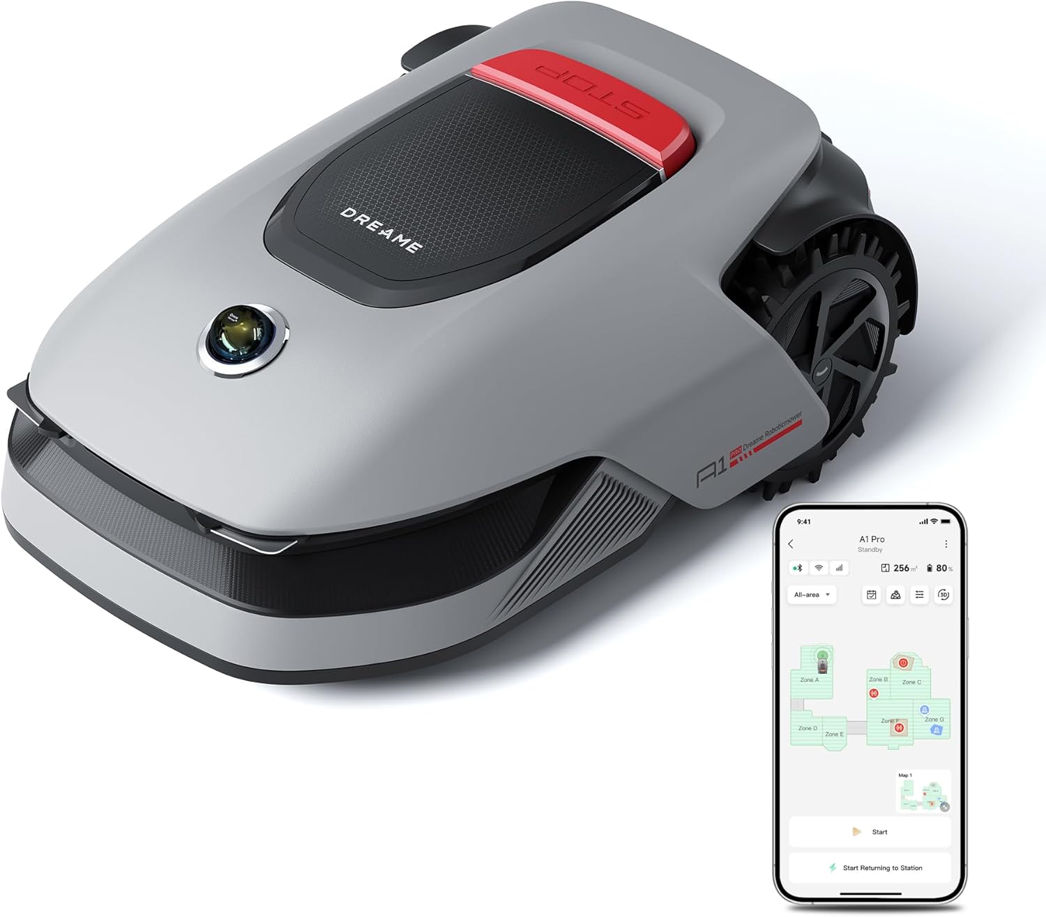Dreame A1 Pro Mähroboter, 2000m², Drahtlos, OmniSense™, App & Zonensteuerung, Hindernisvermeidung