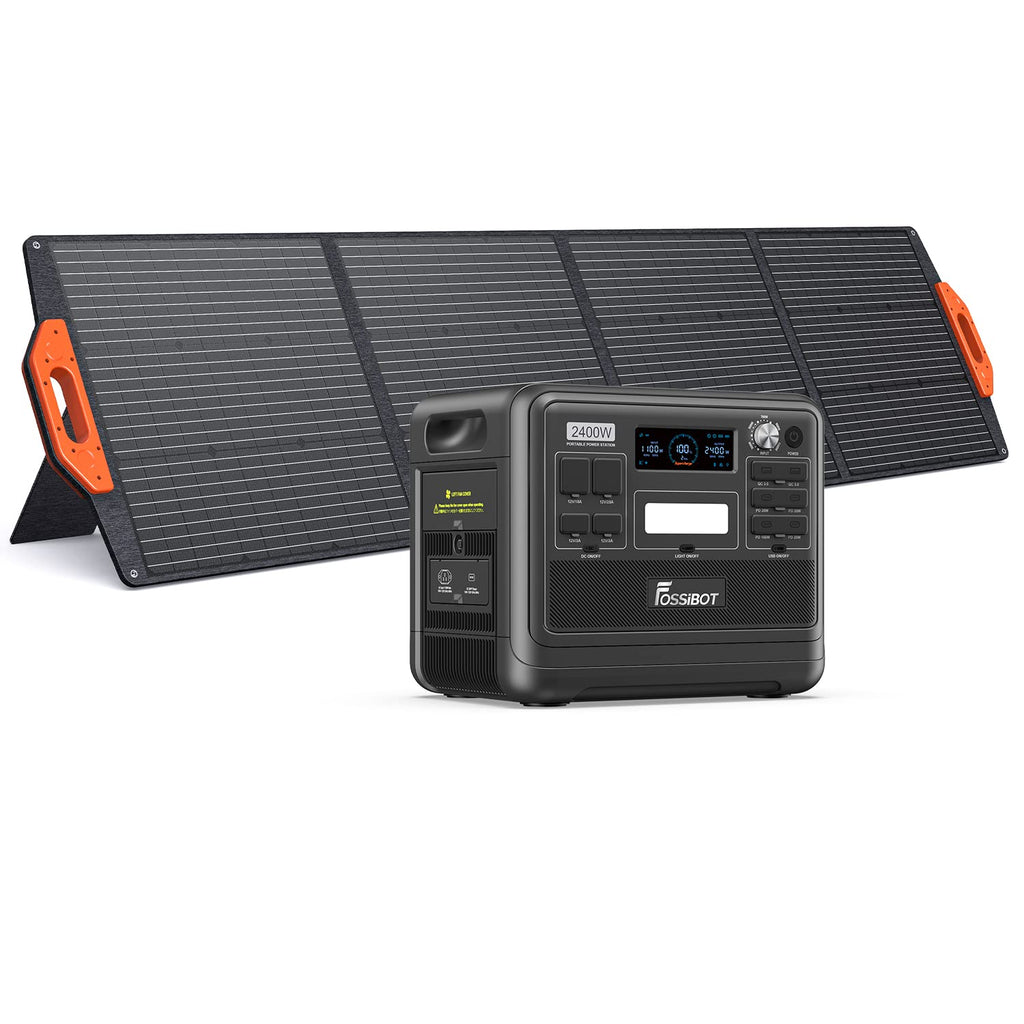 FOSSIBOT F2400 Powerstation 2400W (4800W Peak) mit 200W Solarpanel