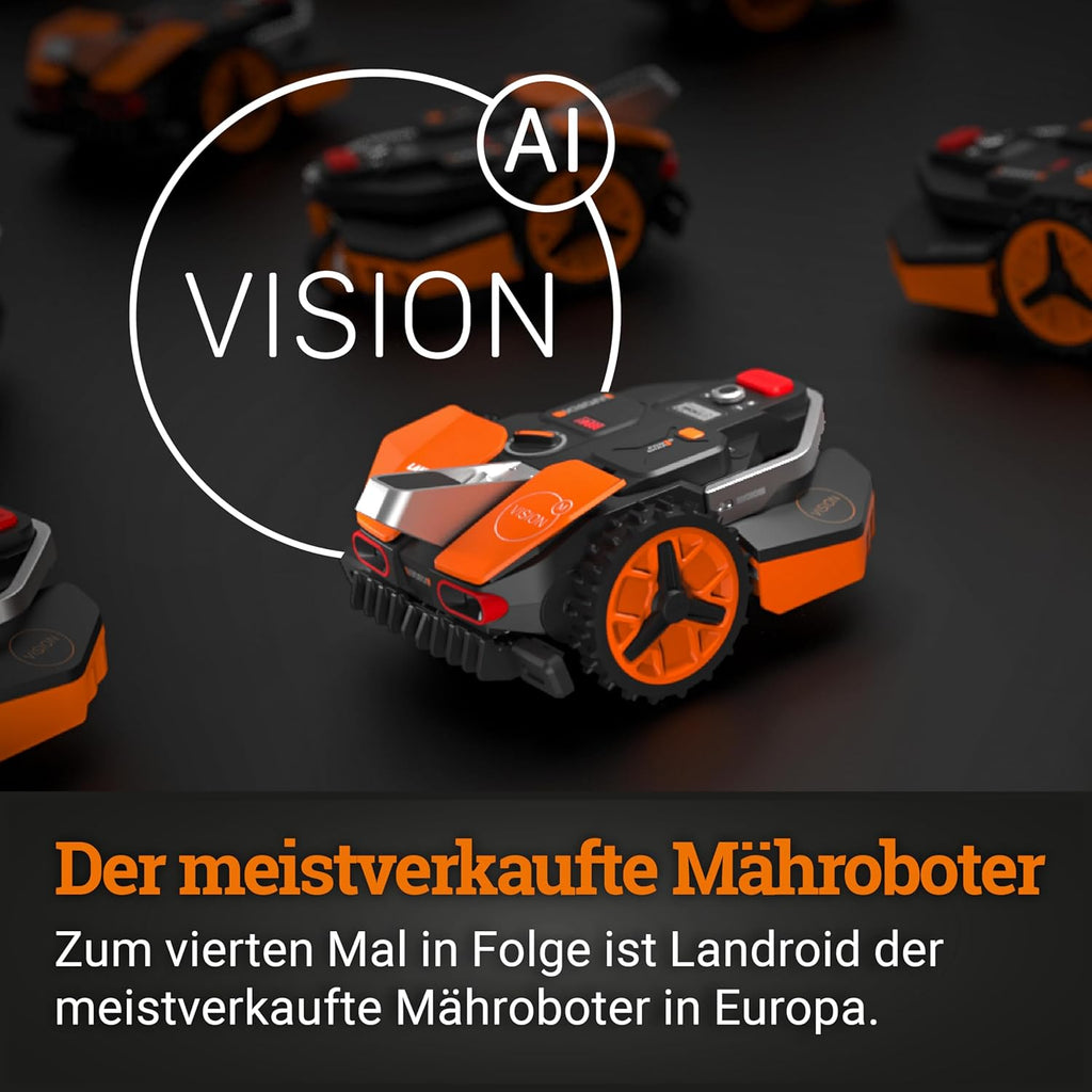 WORX Vision M800 Mähroboter 800 m² ohne Kabel, KI & Igelschutz