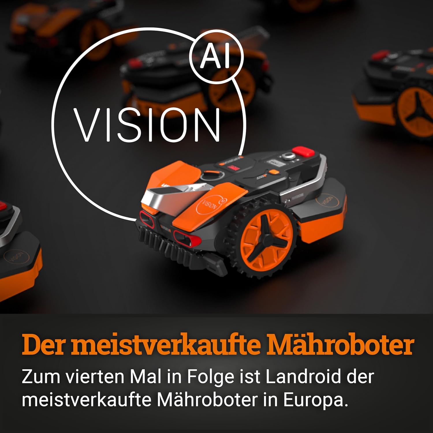 WORX Vision M800 Mähroboter 800 m² ohne Kabel, KI & Igelschutz