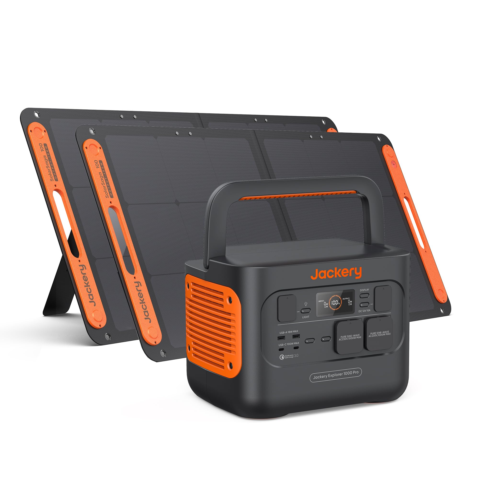 Jackery 1000 V2 Powerstation 1070Wh, 1500W, mit 200W Solarpanel & Schnellladung