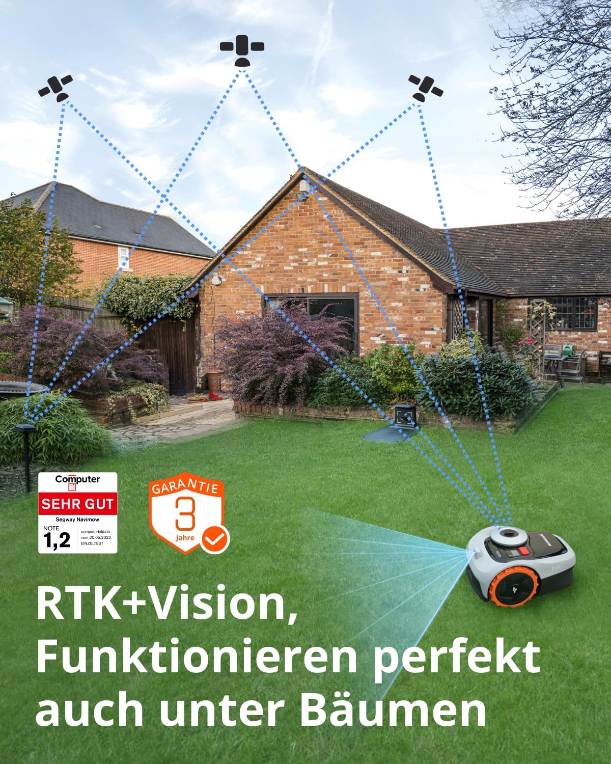 Navimow i105E Mähroboter 500 m², RTK+Vision, Igelschutz & KI