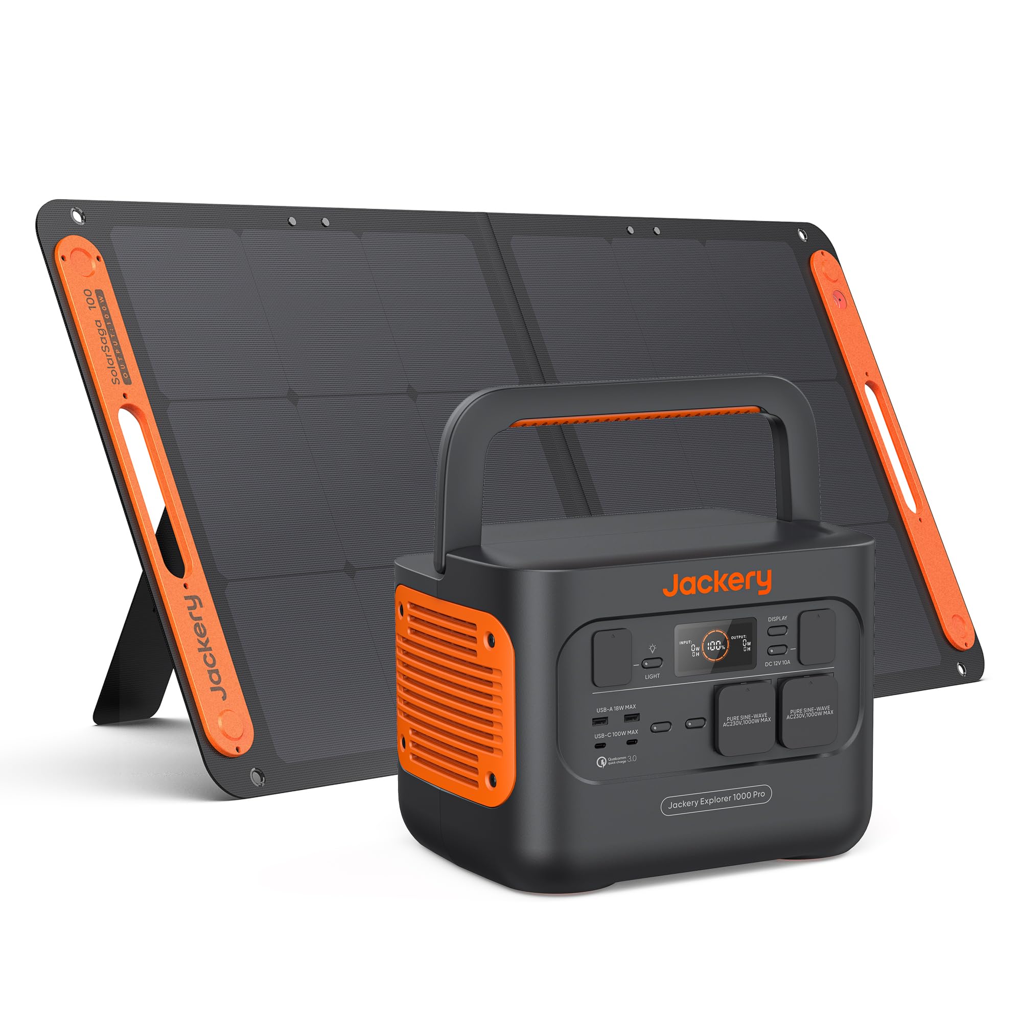 Jackery 1000 V2 Powerstation 1070Wh, 1500W, mit 200W Solarpanel & Schnellladung
