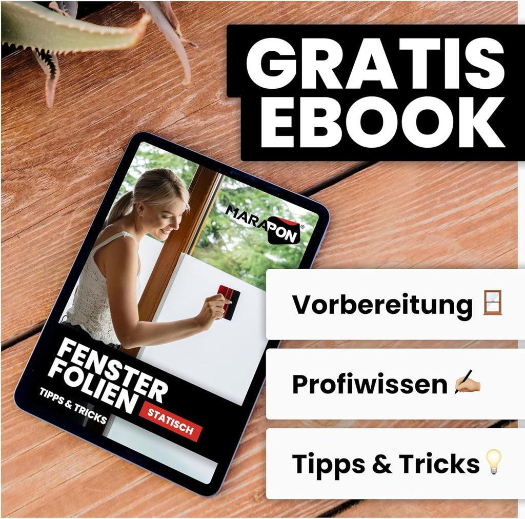 MARAPON® Matt Blickdichte Fensterfolie – Selbsthaftend für Privatsphäre, UV-Schutz, Milchglas-Effekt