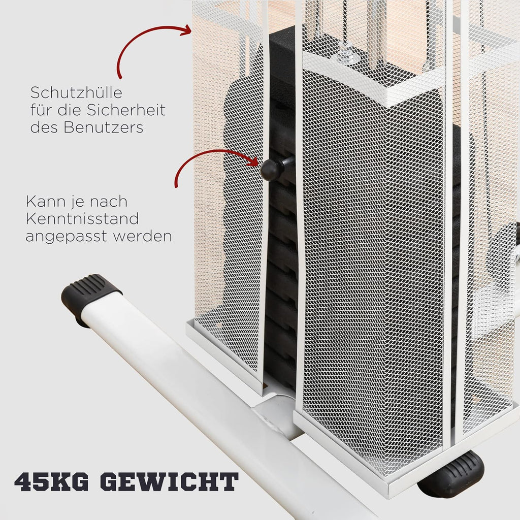 HOMCOM Multistation: Kraftstation mit Latzug, Butterfly & 45 kg Gewichten