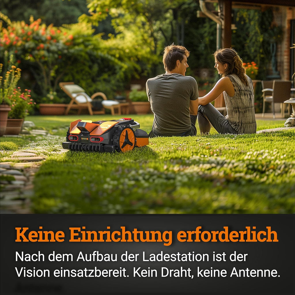 WORX Vision M800 Mähroboter 800 m² ohne Kabel, KI & Igelschutz