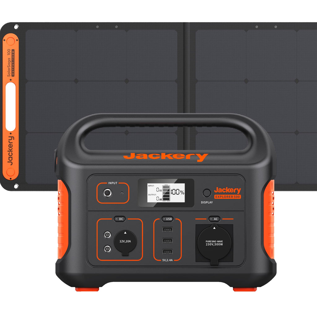 Jackery Explorer 500 Powerstation 518Wh, 500W (1000W Peak), USB & 230V